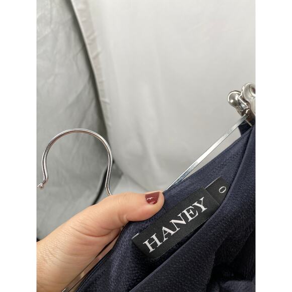 Haney navy mixed media silk wide leg pants - Picture 5 of 6